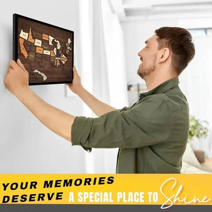 🔥🇺🇸 Wooden USA Travel Map Puzzle🧩A Stylish Way to Track Your Journey & Memories