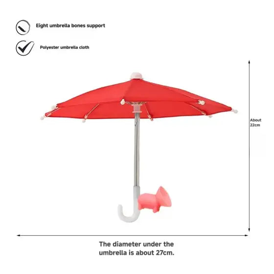 Protection Phone Umbrella for Sun Universal Adjustable Piggy Suction Cup Phone Stand with Sun Shade Cover