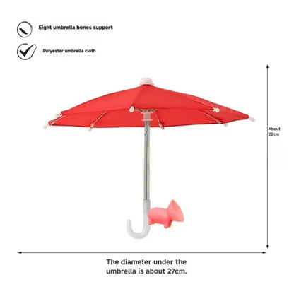Protection Phone Umbrella for Sun Universal Adjustable Piggy Suction Cup Phone Stand with Sun Shade Cover