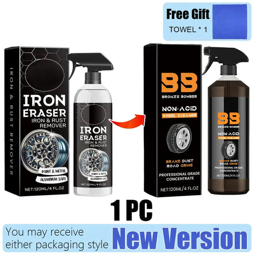 Automotive Rust Remover Spray 120ML – Fast-Acting Iron & Rust Cleaner for Wheels, Rims, Metal Surfaces