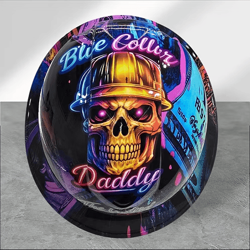 ⚡Father‘s Day 50% OFF 👷‍♂️ Blue Collar Daddy Hydro-Dipped Hard Hat | Industrial Rigid Impact-Resistant Safety Helmet with Full-Wrap Gloss Artwork