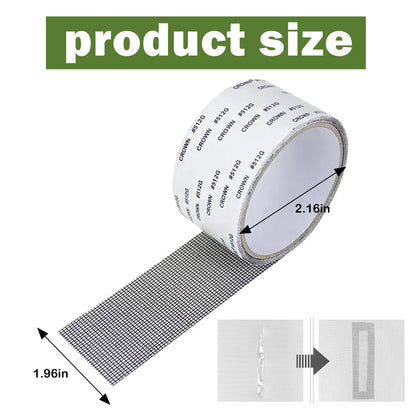 Window Screen Repair Tape - Durable Fiberglass Mesh 2" x 157.5"