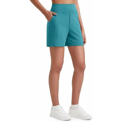 48%OFF🔥Women's High-Waisted Athletic Bermuda Shorts with Pockets – Running, Yoga, Summer Casual Activewear