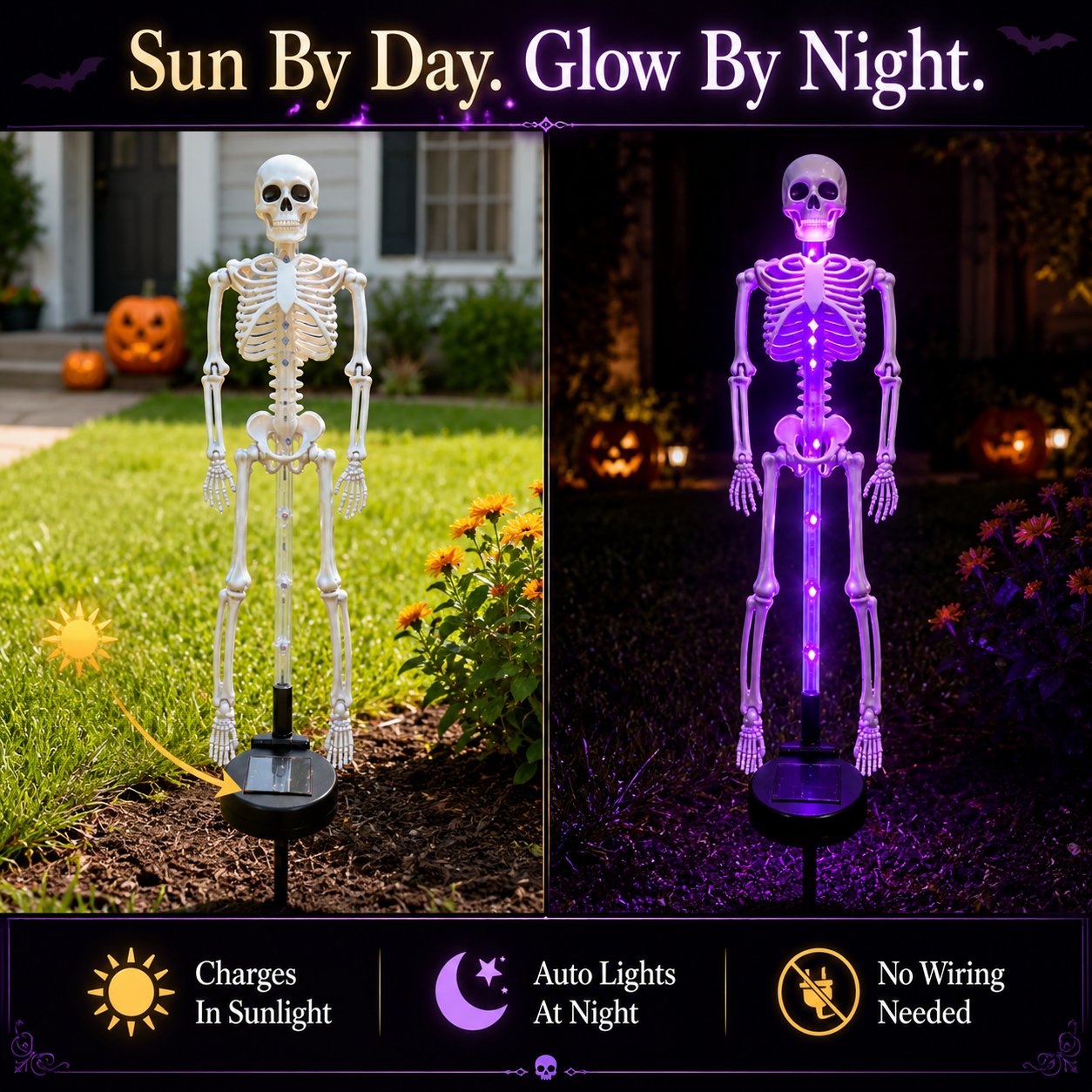 🎃Halloween Early Bird Special 50% OFF 💀Skeleton Solar Light Garden Stake