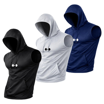 Men’s Sleeveless Hooded Sports Tank Top | Quick-Dry Gym & Casual Wear