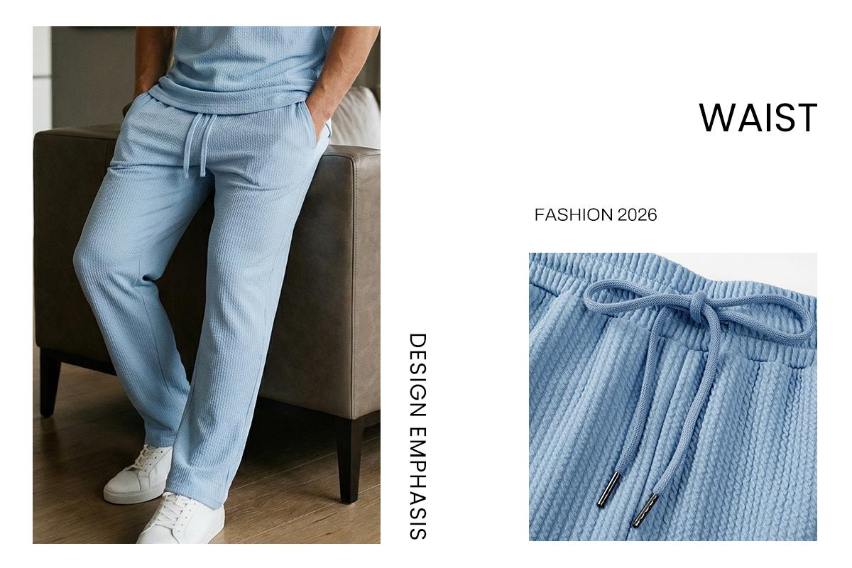 ⚡Hot Sales 49% OFF🔥Men's 2 Piece Rib Knit Sweatsuit Summer Sleeveless Tank Top Baggy Wide Leg Pants Set
