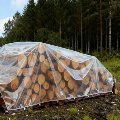 💦Clear Waterproof PE Tarp, Transparent Outdoor Cover with Metal Grommets