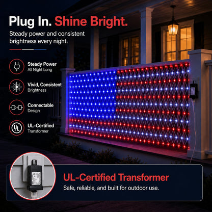 🔥250th Anniversary Limited Edition Sale✨LED American Flag Net