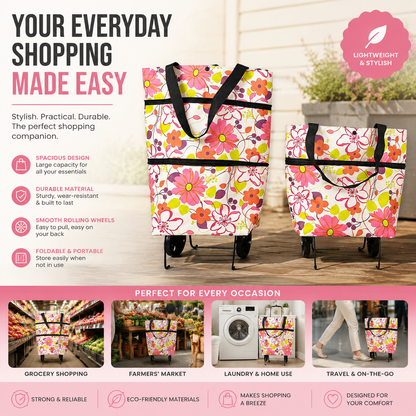 🔥LAST DAY-50% OFF🔥 2 in 1 Foldable Shopping Cart🎁
