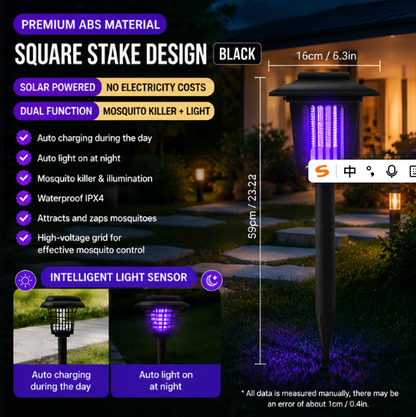 Last Day 49％OFF🌙 Solar Mosquito Zapper Light 2-in-1 UV Bug Killer & Outdoor Garden Lamp