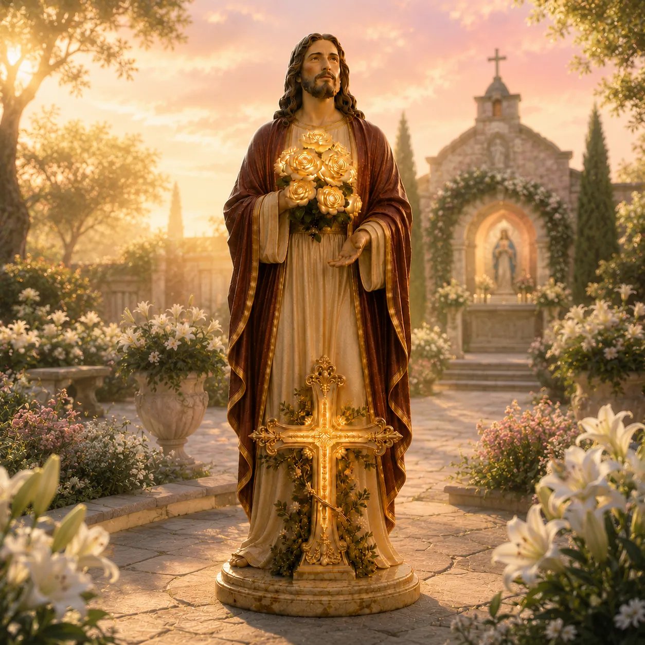 💛 Blessed Light of Jesus Garden Sculpture