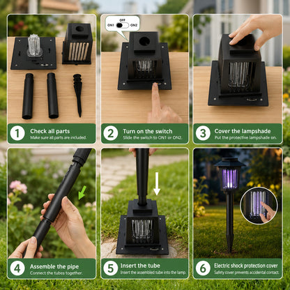 Last Day 49％OFF🌙 Solar Mosquito Zapper Light 2-in-1 UV Bug Killer & Outdoor Garden Lamp