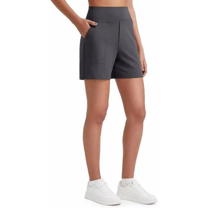 48%OFF🔥Women's High-Waisted Athletic Bermuda Shorts with Pockets – Running, Yoga, Summer Casual Activewear