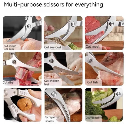 🔪Professional Heavy-Duty Kitchen Shears – Stainless Steel Poultry Scissors for Cutting Meat, Bone & Fish