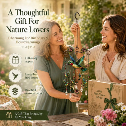 🐦Elegant Hummingbird Garden Wind Chime Suncatcher