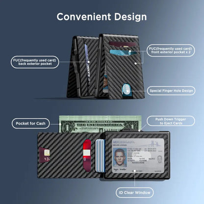 2026 Hot Sale🔥Wallet for Men - Pop Up Case, Cash Slot, and Credit Card Slot - Aluminum Wallet with RFID Blocking