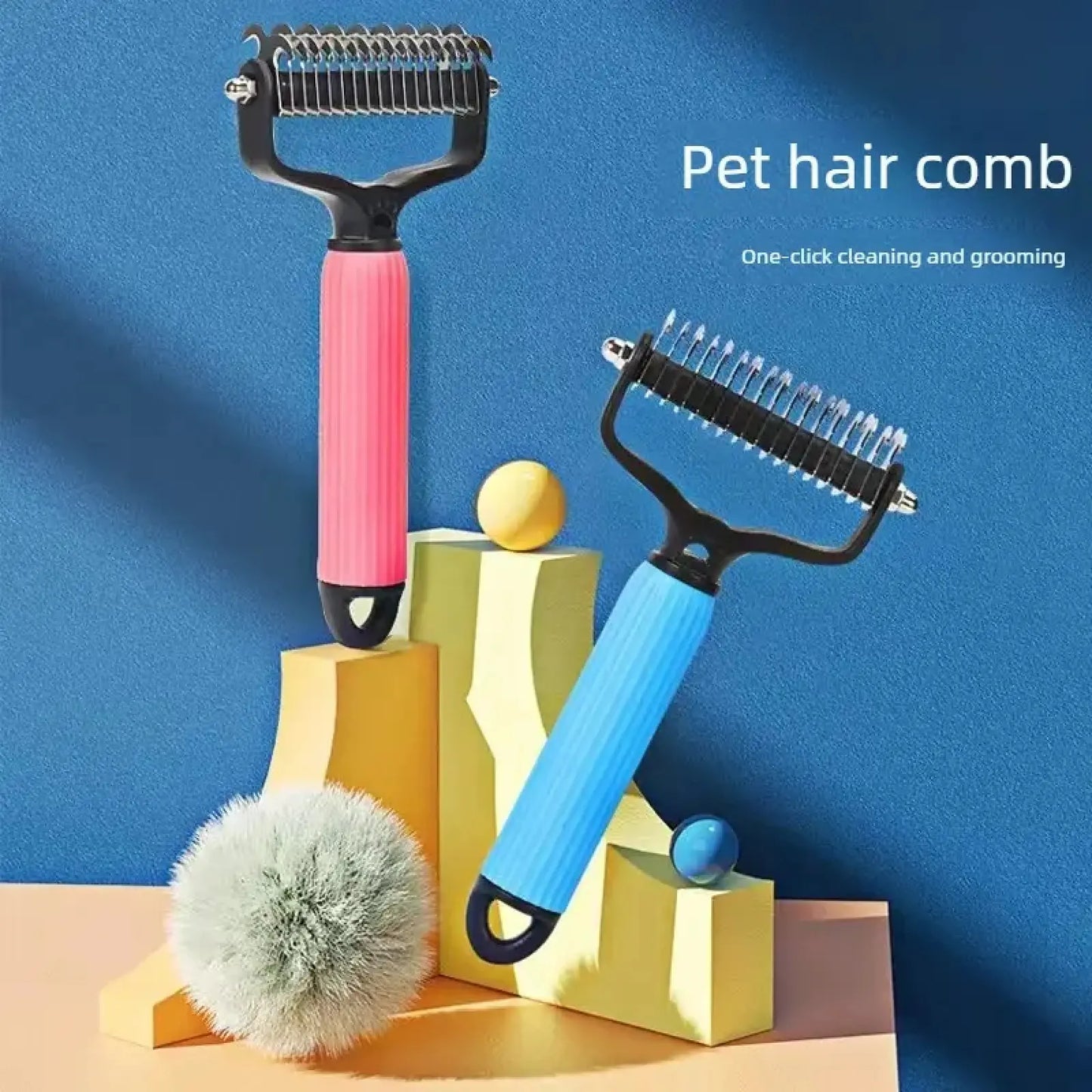 🔥2026 Hot Selling🔥Dual-Sided Pet Grooming Comb for Dogs & Cats