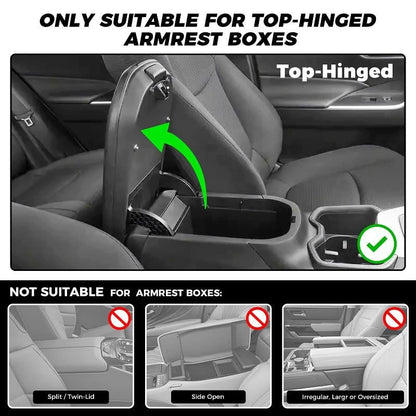 🔥Last Day 49% OFF🚗 Car Console Organizer – PU Leather Armrest, Side Storage, Cup Holder