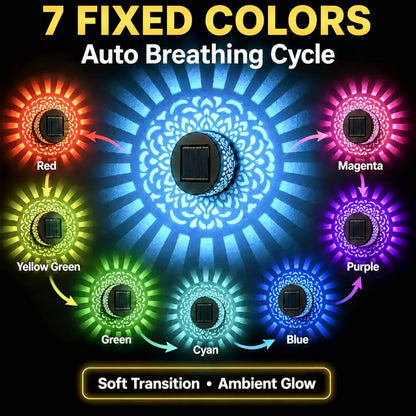 🔥50% OFF🔥-Seven-Color Changing Solar Mandala Projection Wall Light-Buy More Save More