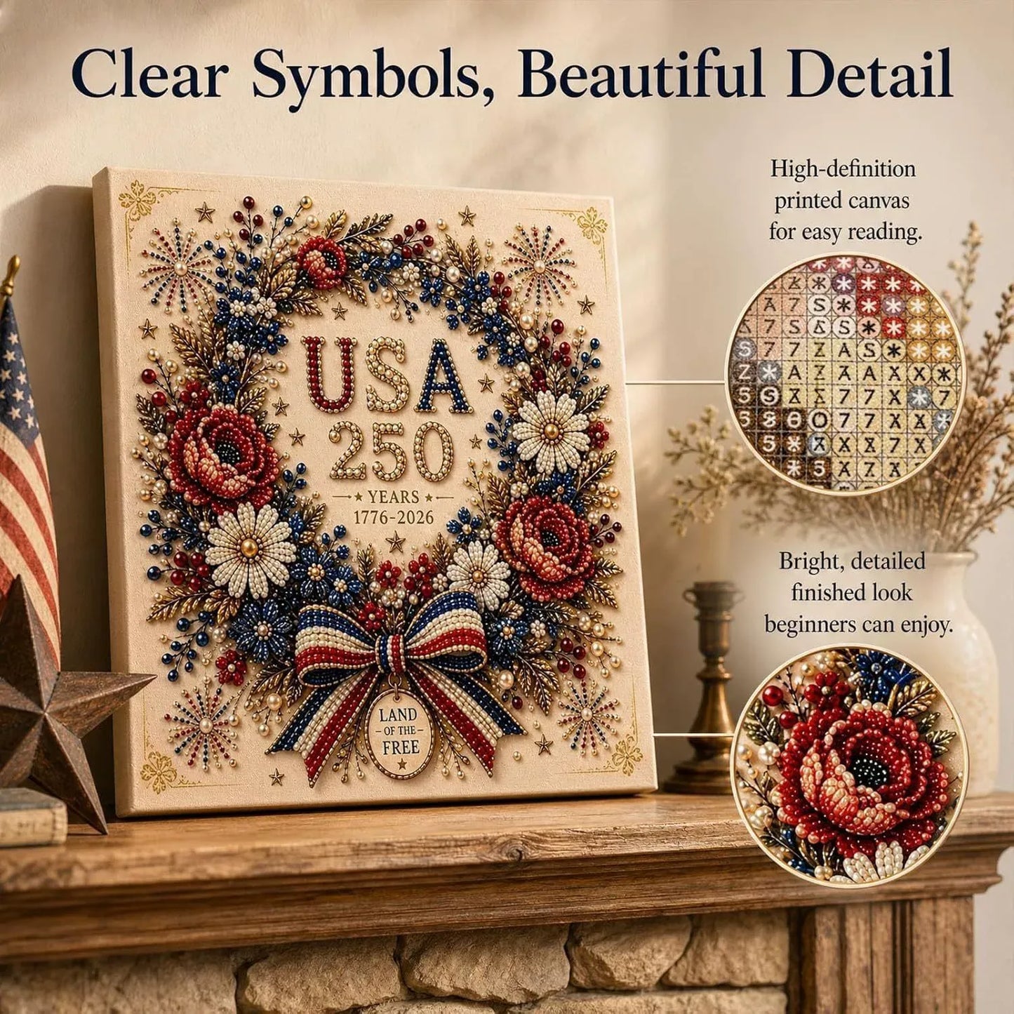 🎁Last Day 49% OFF-USA 250th Anniversary DIY Pearl Painting Kit ✨❤️‍🔥
