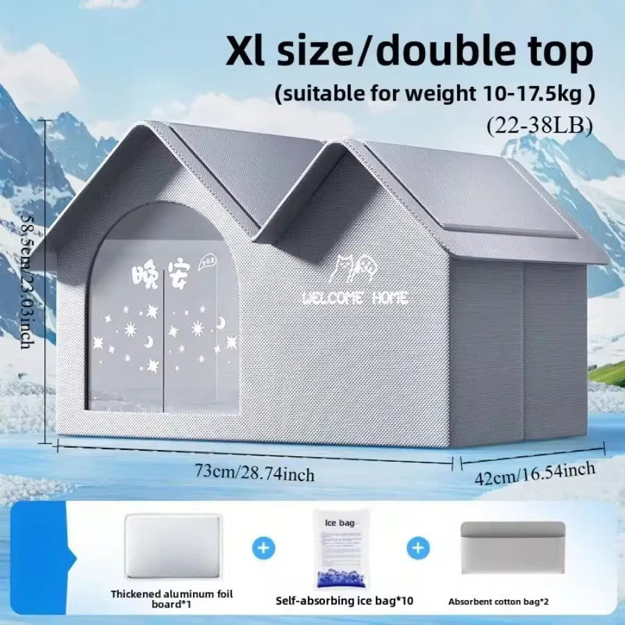 50%OFF Pet Air Conditioned house(Free ice bag 10+ water absorbent cotton bag*2+ cold-proof pad*1]