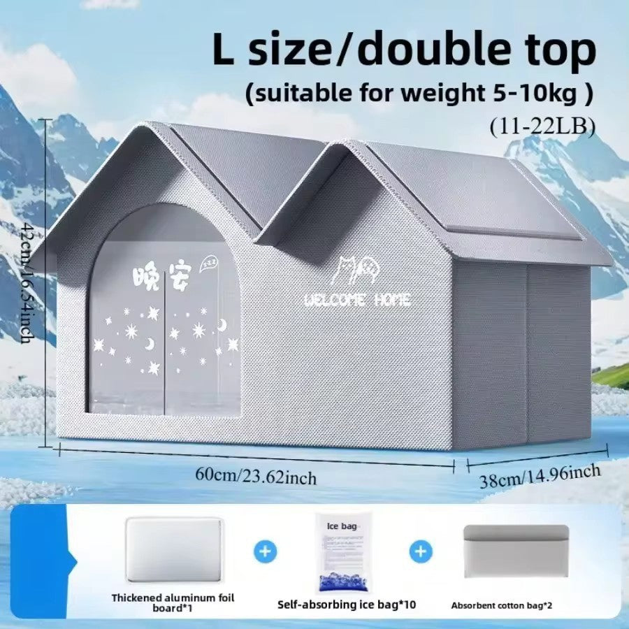 50%OFF Pet Air Conditioned house(Free ice bag 10+ water absorbent cotton bag*2+ cold-proof pad*1]