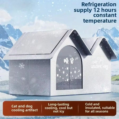 50%OFF Pet Air Conditioned house(Free ice bag 10+ water absorbent cotton bag*2+ cold-proof pad*1]