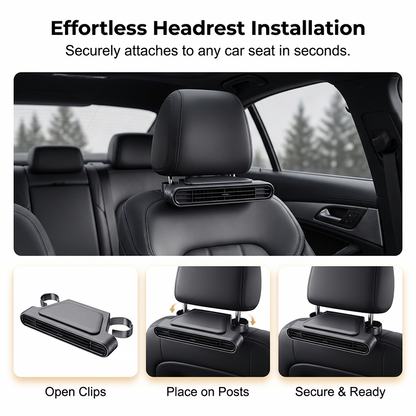 Car Seat Fan 🌬️ – 3-Speed Rechargeable Clip-On Fan with 3000mAh Battery 🔋 | USB-C Charging ⚡