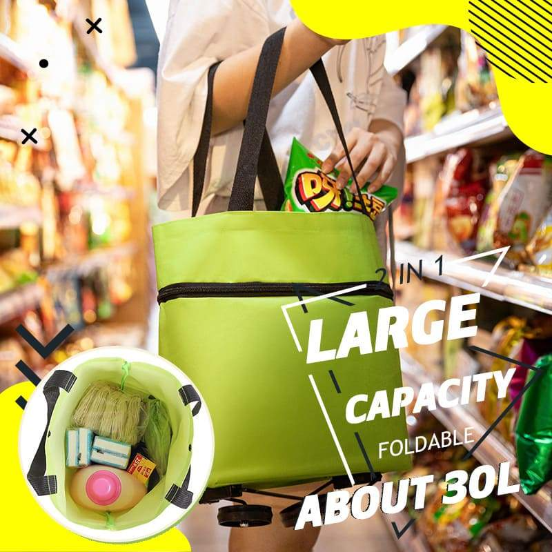 🔥LAST DAY-50% OFF🔥 2 in 1 Foldable Shopping Cart🎁