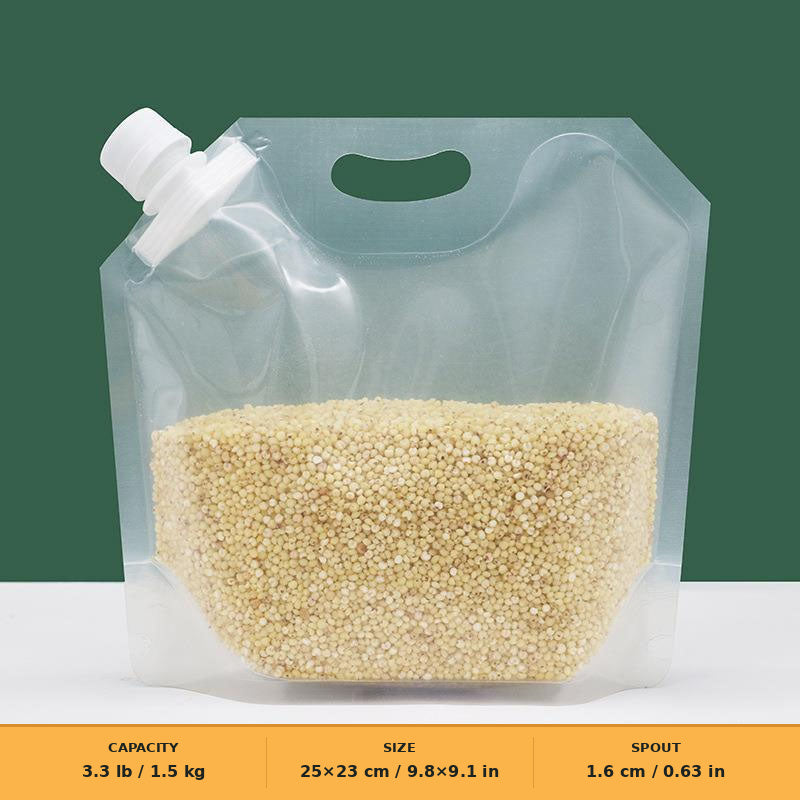 Safe, environmentally friendly Reusable Spout Storage Bag for Rice, Grains & Dry Goods – Easy Pour Pantry Organizer