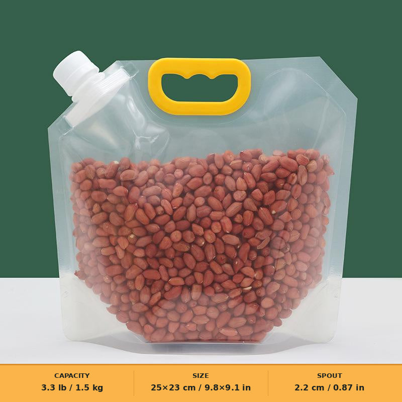 Safe, environmentally friendly Reusable Spout Storage Bag for Rice, Grains & Dry Goods – Easy Pour Pantry Organizer
