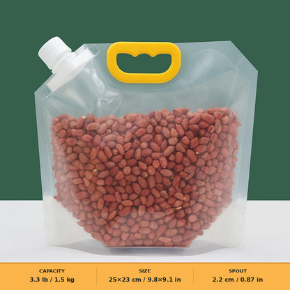 Safe, environmentally friendly Reusable Spout Storage Bag for Rice, Grains & Dry Goods – Easy Pour Pantry Organizer