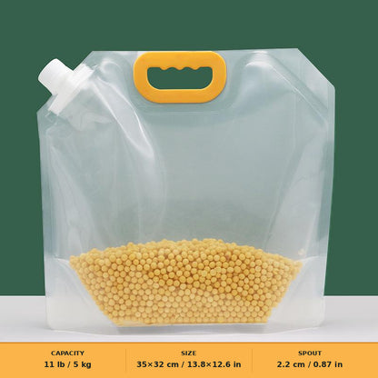 Safe, environmentally friendly Reusable Spout Storage Bag for Rice, Grains & Dry Goods – Easy Pour Pantry Organizer