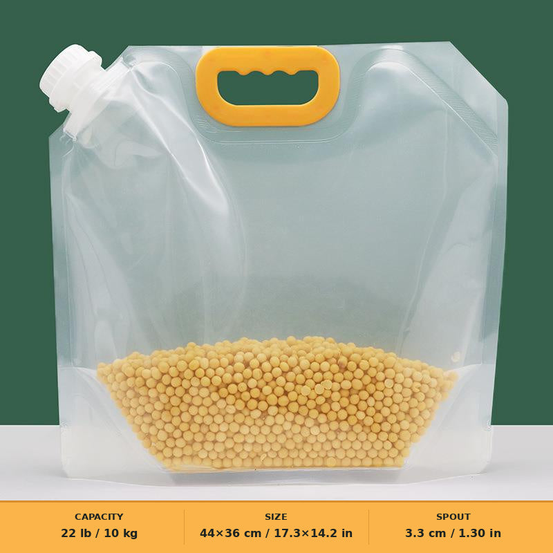 Safe, environmentally friendly Reusable Spout Storage Bag for Rice, Grains & Dry Goods – Easy Pour Pantry Organizer