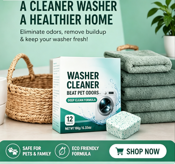 2026 Newly Upgraded Version Eco-Friendly Pet Washer Cleaner Tablets – Removes Odors, Hair & Residue