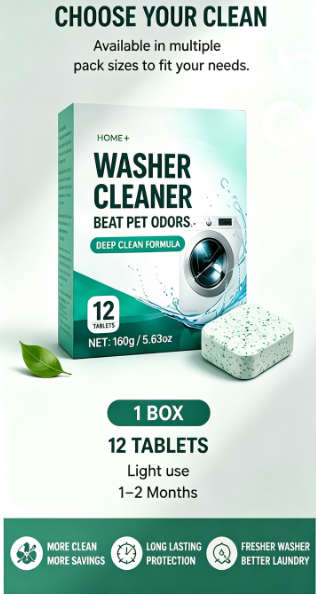 2026 Newly Upgraded Version Eco-Friendly Pet Washer Cleaner Tablets – Removes Odors, Hair & Residue