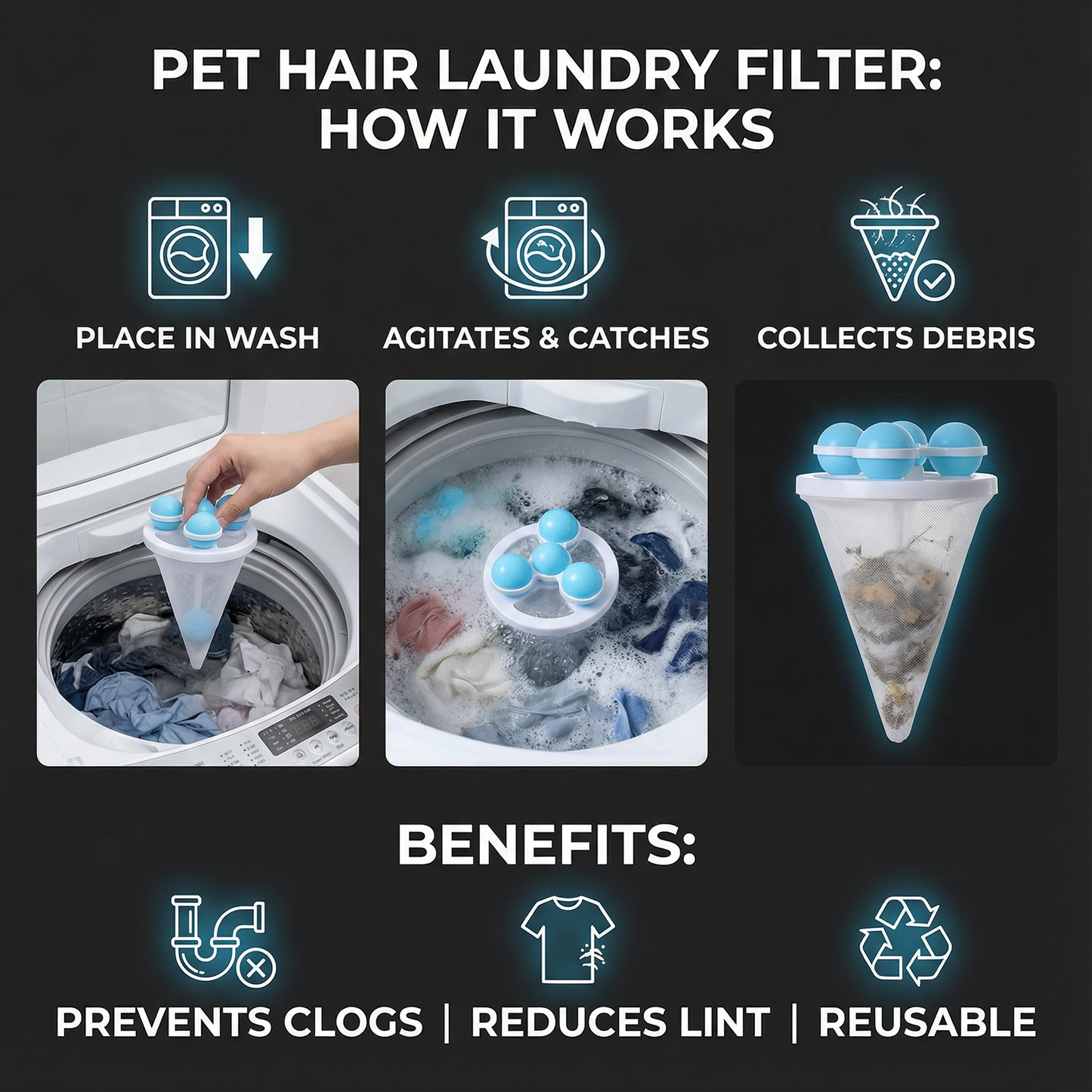 🔥ONLY 9.99🔥🧺Washing Machine Filter Bag 🧼