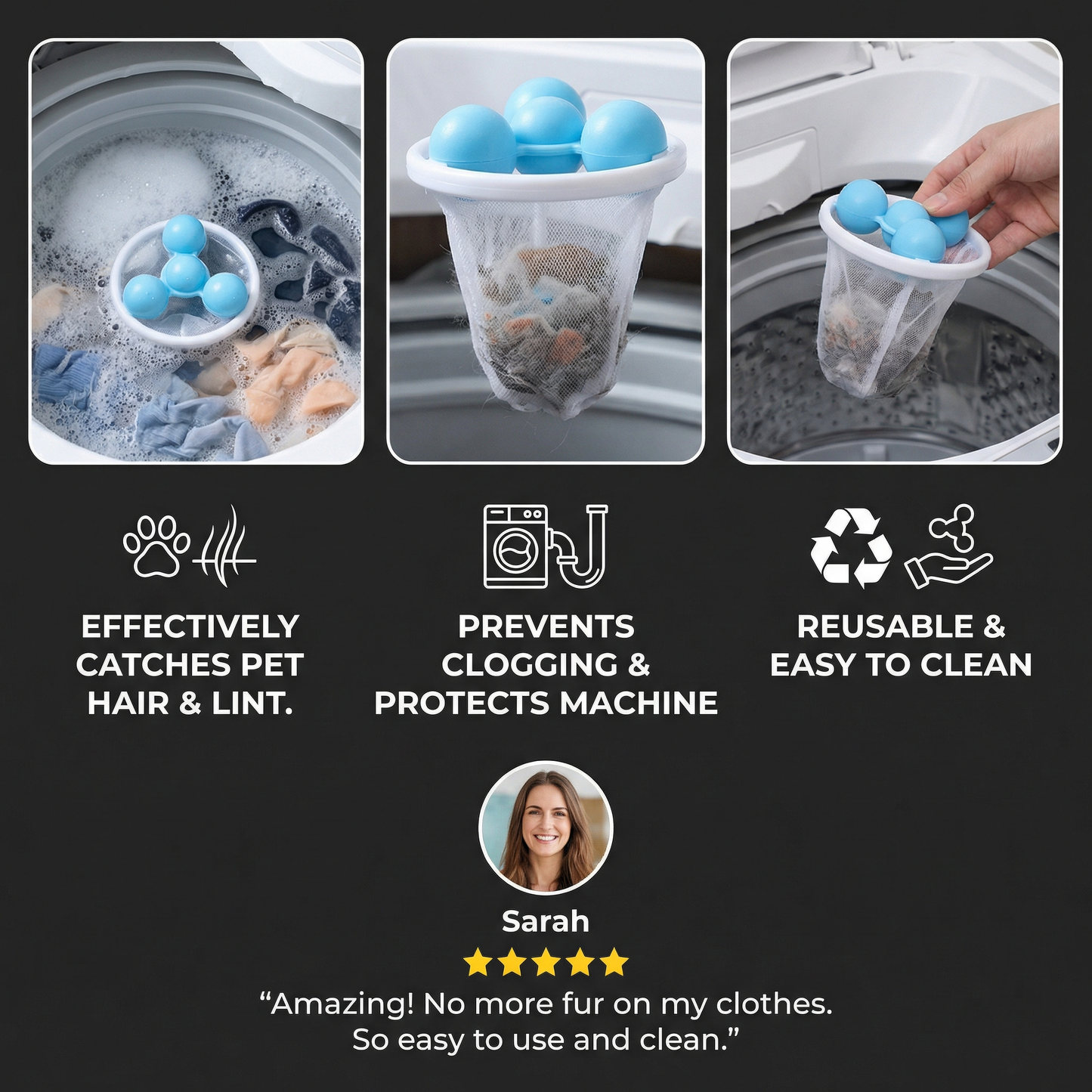 🔥ONLY 9.99🔥🧺Washing Machine Filter Bag 🧼